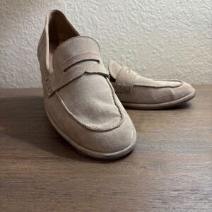Sam Edelman Beatrice Suede Penny Loafers Warm Sand Beige Women's 11M Preppy